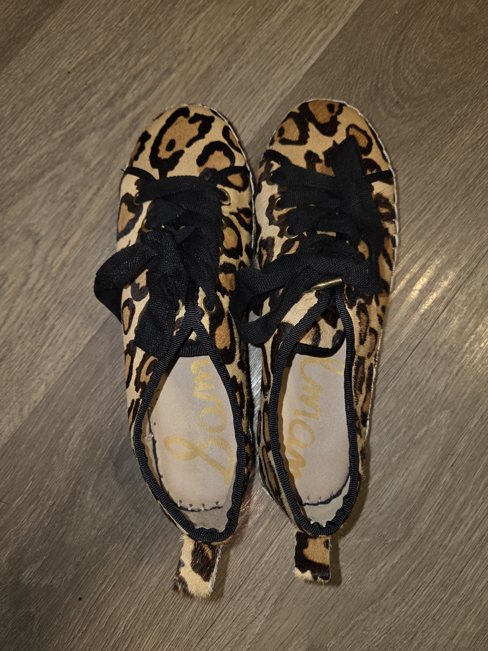 Sam Edelman Celina Leopard Calf Hair Platform Espadrille Sneaker